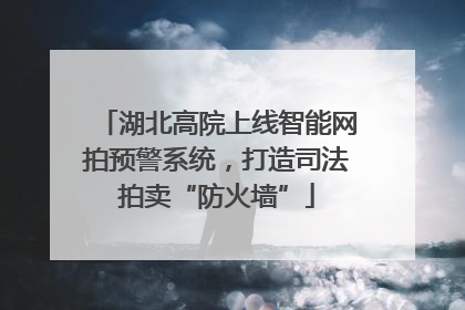 湖北高院上线智能网拍预警系统，打造司法拍卖“防火墙”
