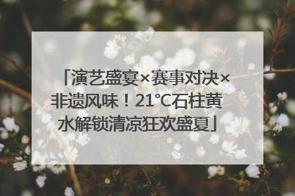 演艺盛宴×赛事对决×非遗风味！21℃石柱黄水解锁清凉狂欢盛夏