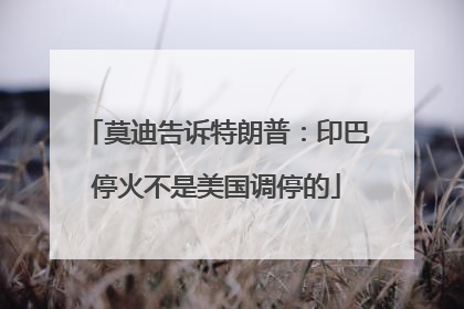 莫迪告诉特朗普：印巴停火不是美国调停的