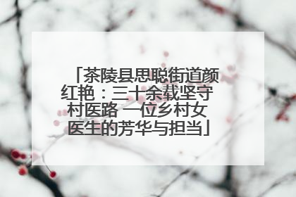 茶陵县思聪街道颜红艳：三十余载坚守村医路 一位乡村女医生的芳华与担当