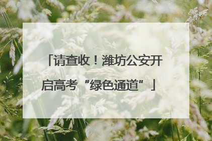 请查收！潍坊公安开启高考“绿色通道”