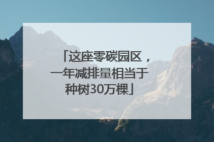 这座零碳园区，一年减排量相当于种树30万棵