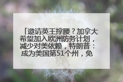 邀请英王撑腰？加拿大希望加入欧洲防务计划，减少对美依赖，特朗普：成为美国第51个州，免费用“金穹”