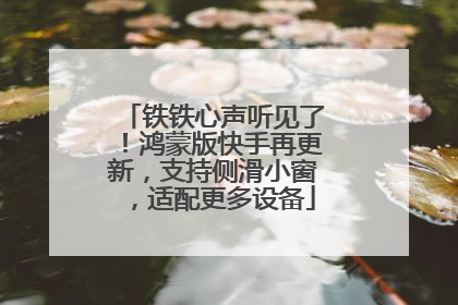 铁铁心声听见了！鸿蒙版快手再更新，支持侧滑小窗，适配更多设备