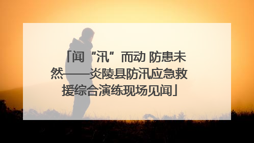 闻“汛”而动 防患未然——炎陵县防汛应急救援综合演练现场见闻