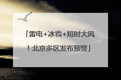 雷电+冰雹+短时大风！北京多区发布预警