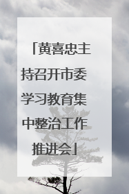 黄喜忠主持召开市委学习教育集中整治工作推进会