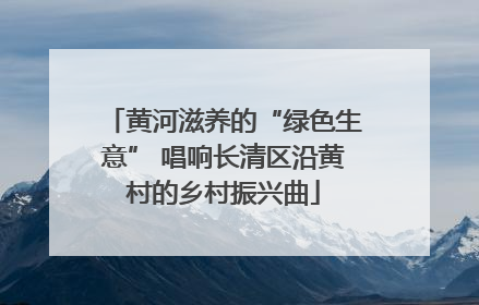 黄河滋养的“绿色生意” 唱响长清区沿黄村的乡村振兴曲