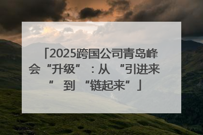 2025跨国公司青岛峰会“升级”：从 “引进来” 到 “链起来”