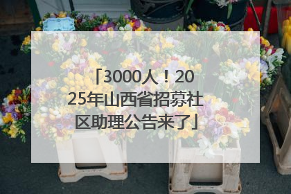 3000人！2025年山西省招募社区助理公告来了