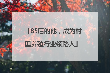 85后的他，成为村里养殖行业领路人