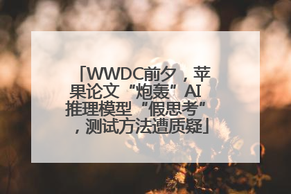 WWDC前夕，苹果论文“炮轰”AI推理模型“假思考”，测试方法遭质疑